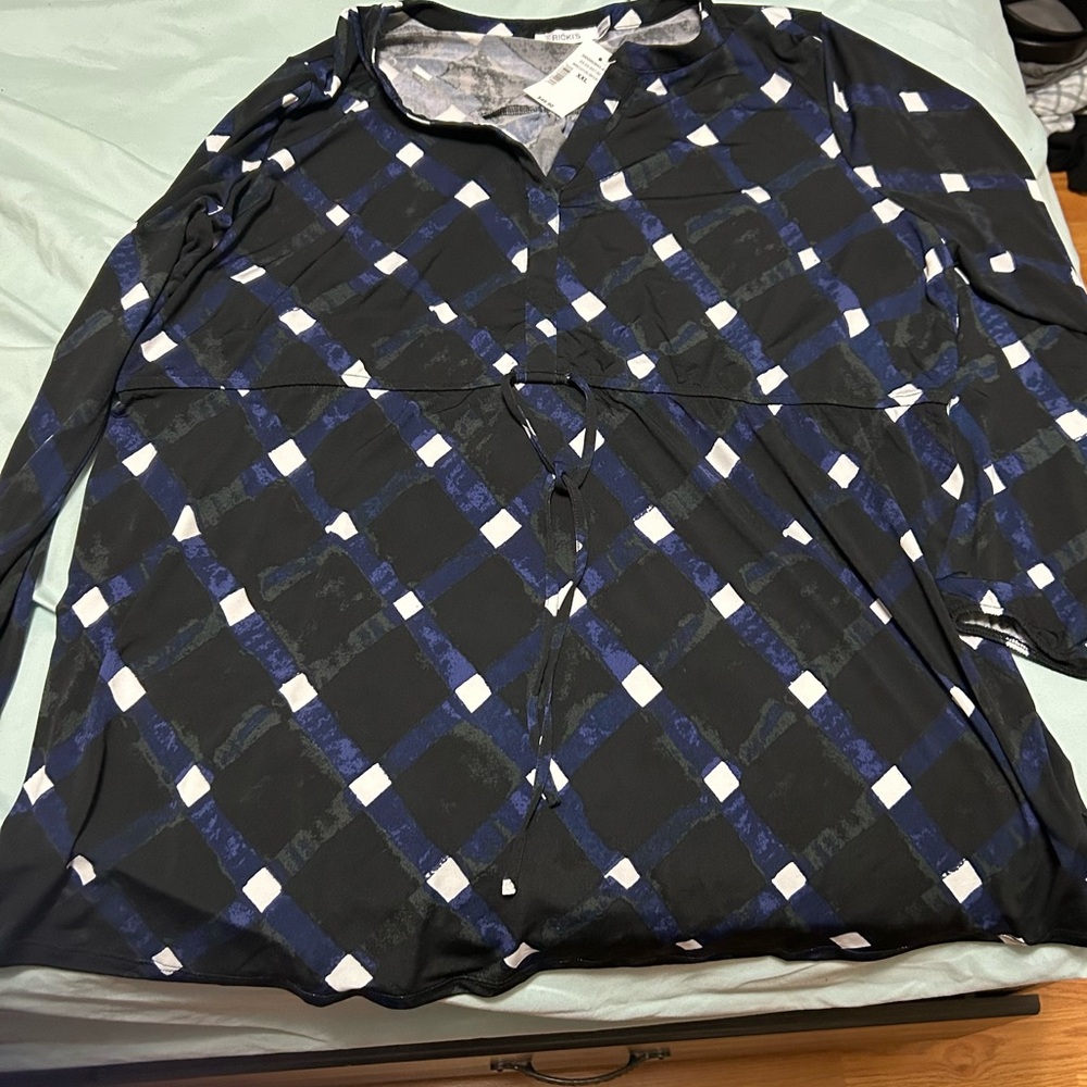 Ricki's Navy and Black Plaid Tunic